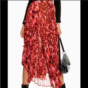 NWT Topshop Houndstooth Pleated Midi Skirt